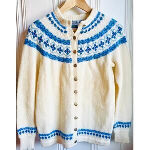 Vintage Foldal A/S Aalesund Norway Hand Knit Wool Cardigan Women’s S
